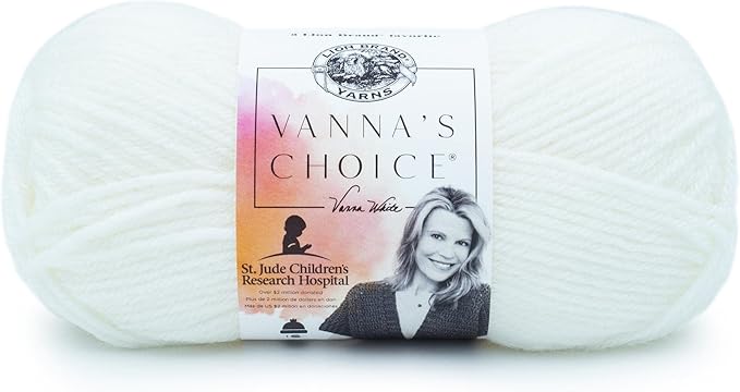 Lion Brand Yarn (1 Skein) Vanna's Choice Yarn, White, 3.5 Ounces