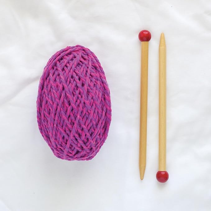 friendly loom Quick to Knit Scarf Knitting Kit from Harrisville Designs, Beginner Knitters Kids and Adults-All Wool Yarn Made in The USA Pink