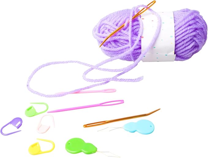 Hekisn 25Pcs Large Eye Blunt Yarn Needles kit, Assorted Sizes Bent Tapestry Darning Needle, Sewing Needles with Needle Threaders & Stitch Markers for Knitting Crochet (Green)