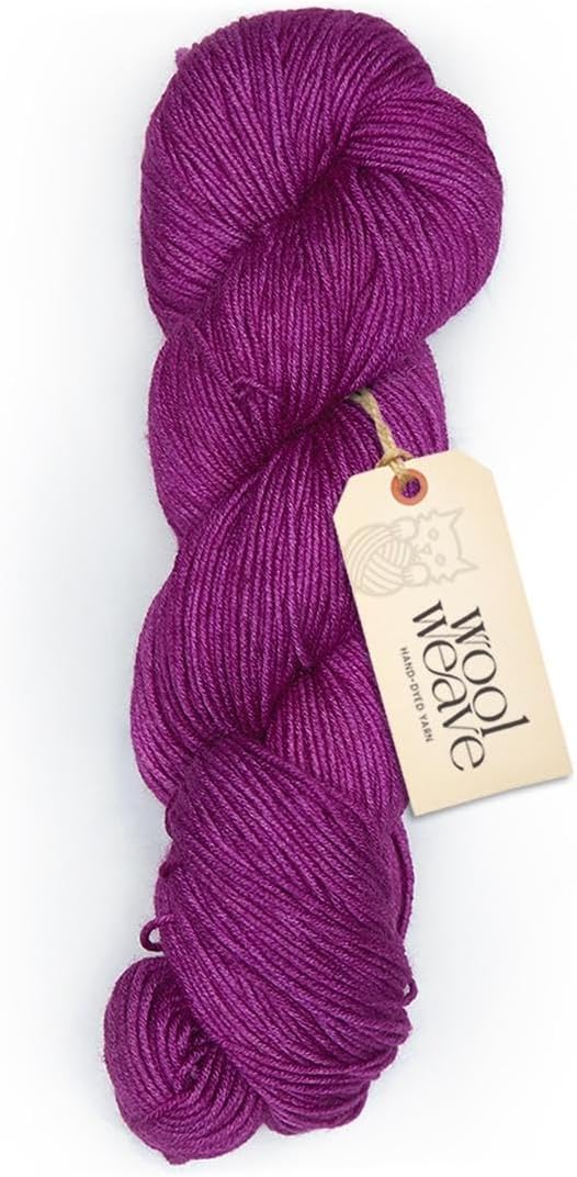Superwash Merino Wool Yarn for Knitting & Crocheting - Premium Hand Dyed Yarn, 100gr, 240 Yards, Dk Weight Yarns - Luxurious, Soft & Durable Purple Yarn