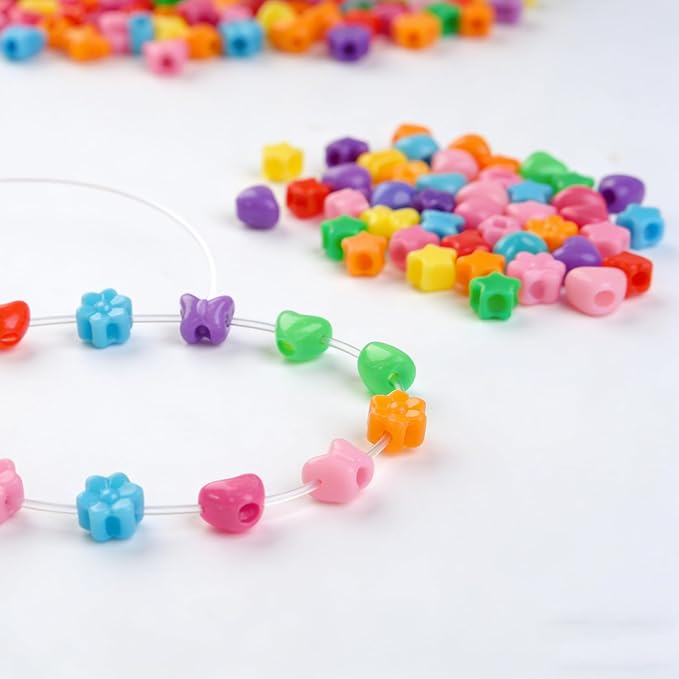 1000PCS Pony Beads, 15 Color Kandi Beads for Bracelets Making Kit, Hair Braids Crafts Jewelry Making Crafts Friendship Necklace Earrings DIY (Large Hole Dark Mixed Color)