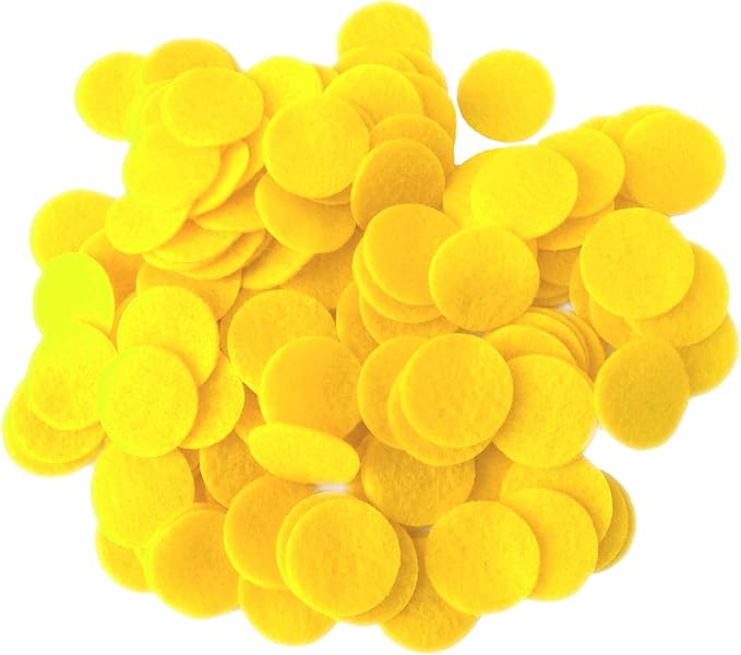 Playfully Ever After Yellow Craft Felt Circles (1 Inch - 100pc)