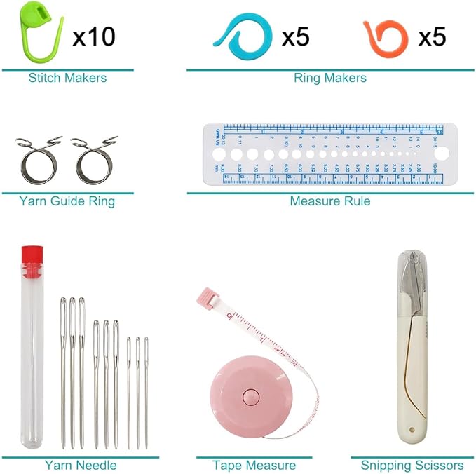 Noocro Complete Crochet Hook Set– 9 Sizes Crochet Hooks Kit with Stitch Markers, Yarn Needles, Measuring Tape, Scissors, Gauge Ruler & Storage Bag – Perfect Knitting Supplies for Beginners & Experts