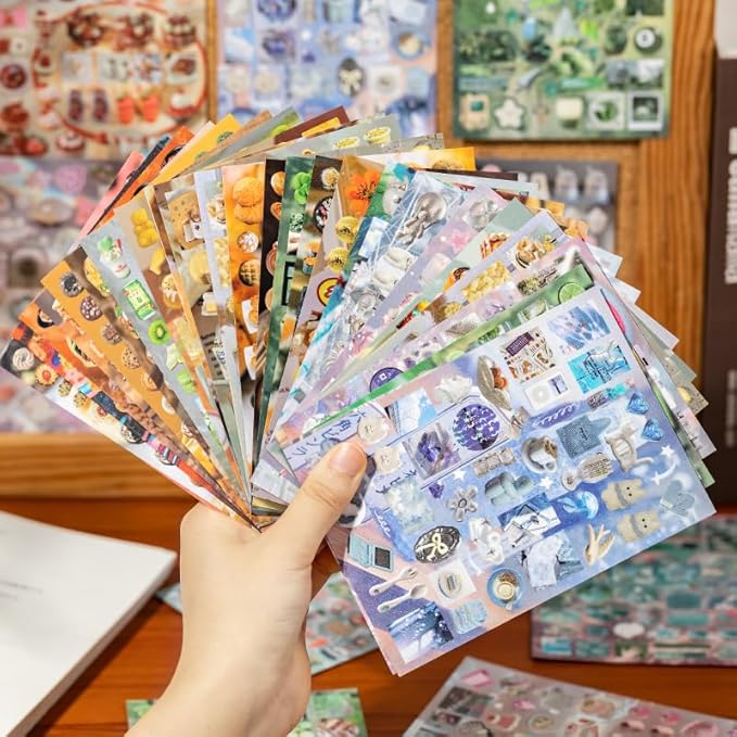 Alideco 30pcs Scrapbook Stickers Vintage Cakes Cuisine Desserts Sticker Book for Adults Sticker journaling Stickers for Scrapbooking (fengtangwuyu)