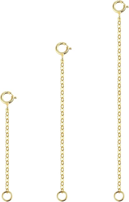 3 Pcs 925 Sterling Silver Necklace Extenders for Women Durable Strong Removable Necklace Bracelet Anklet Extension Jewelry Making Chains