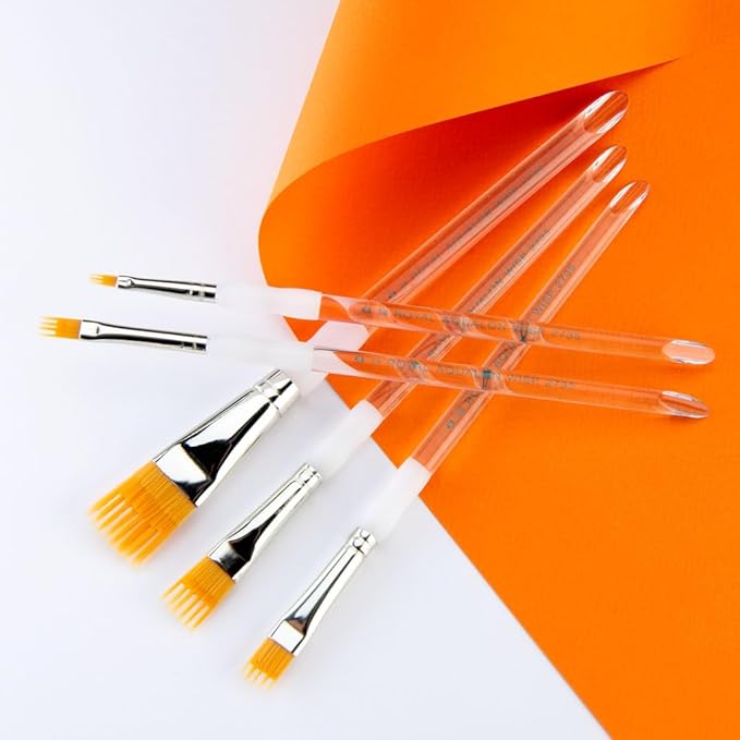 Royal & Langnickel Aqualon Wisp Flat Artist Brush Set, 5-piece