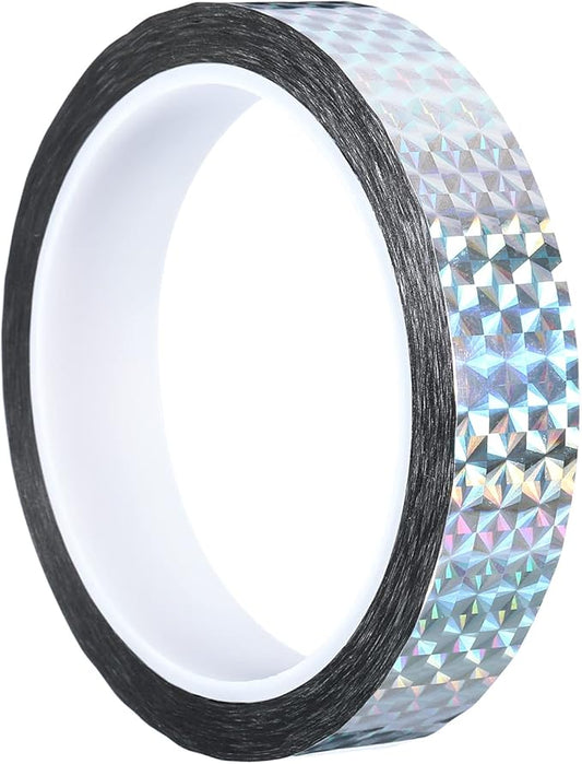 PATIKIL Prism Tape 0.8 Inch x 55 Yards, Holographic Metalized Reflective Adhesive for Detailing Accent Wall Decor Art, Silver