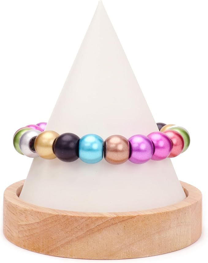 matte metallic acrylic large hole beads 12mm with 5.7mm hole, multicolor