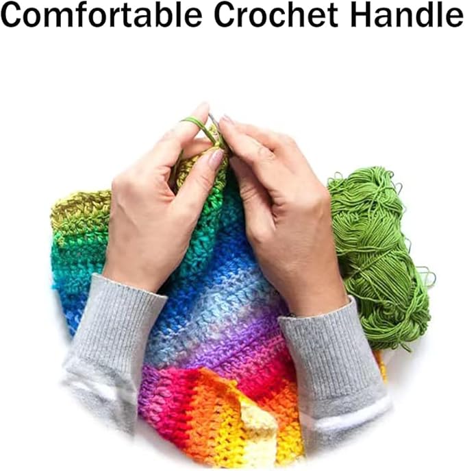 2.0mm and 2.5mm Crochet Hook，2pack Size Crochet Hook Aluminum Soft Grip Rubber Handle Needles,Ergonomic Handle Crochet Hooks Set, Crochet Needle for Beginners and Experienced Crochet Hooks Lovers