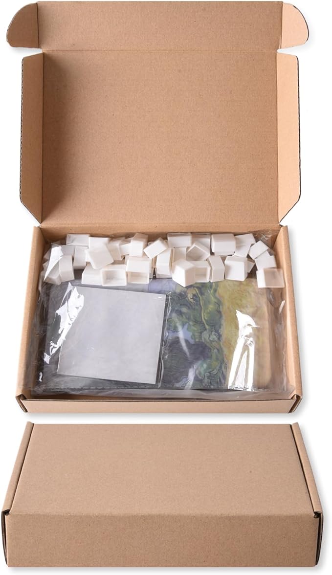 40Pcs Empty Half Pans with Magnetic Stripe Watercolor Paint Travel Tin Palette Case, Artist Paints Half Pan Kits for DIY Watercolor Oils or Acrylics Painting Art Drawing Wheat Field