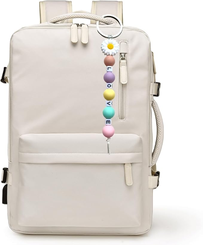 418 Pcs DIY Bead Keychain Supplies Keychain Making Craft Alphabet Pearl Daisy Silicone Beads Rhinestones Jewelry Key Ring Phone charms Backpack Accessories Gifts for Friends Coworker Sister Mom