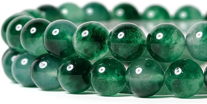 8mm Natural Aquatic Chalcedony Round Bead - 45PCS Bulk Gemstone Beads for Jewelry Making, DIY Bracelets, Necklaces - Includes Crystal Stretch Cord - Stone Beads for Crafting Gifts
