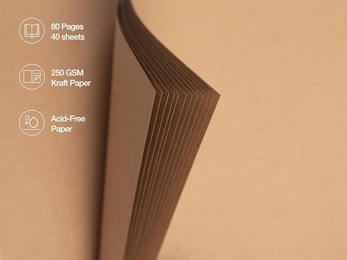potricher 8 x 8 Inch DIY Scrapbook Photo Album 80 Pages Thick Kraft Blank Yellow Paper Memory Book for Wedding and Anniversary Family (Yellow, 8 Inch)