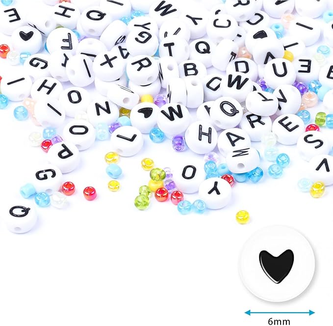 500pcs Letter V Beads for Friendship Bracelets Making Kit, DIY Jewelry Making Supplies Alphabet Beads