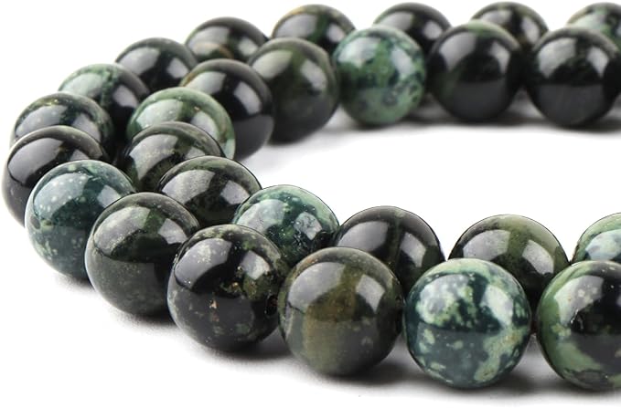 Natural Stone Beads for Jewelry Making - 8mm Gemstone Round Beads for Bracelets(45-47pcs, 8mm, Kambaba Jasper)