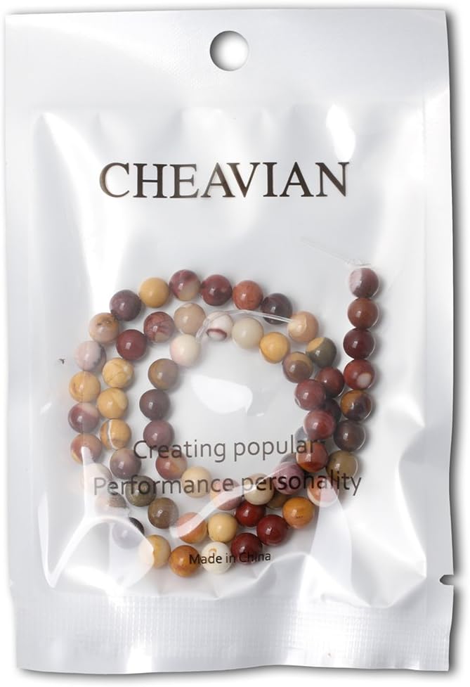 cheavian 60pcs 6mm natural moonkaite jasper gemstone round loose beads for jewelry making diy handmade 1 strand 15"