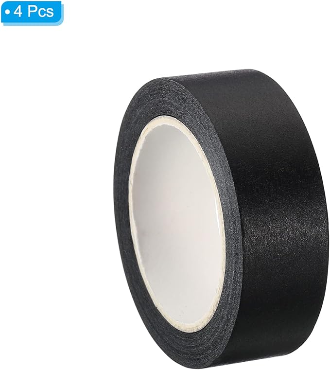 PATIKIL Holographic Washi Tape 0.59 Inch x 10.93 Yards, 4 Roll Self Adhesive Masking Sticker for DIY Art Craft Wrapping Decoration, Black