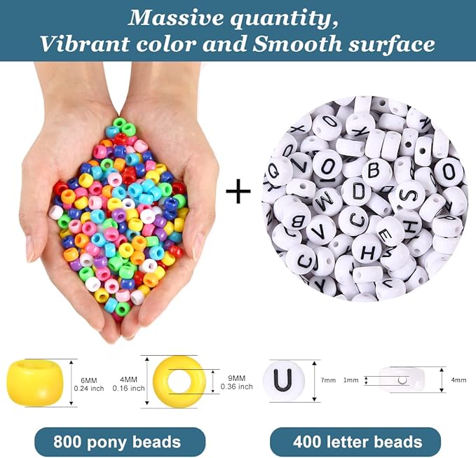 eppingwin beads and bead assortments (1200 kandi pony beads)…