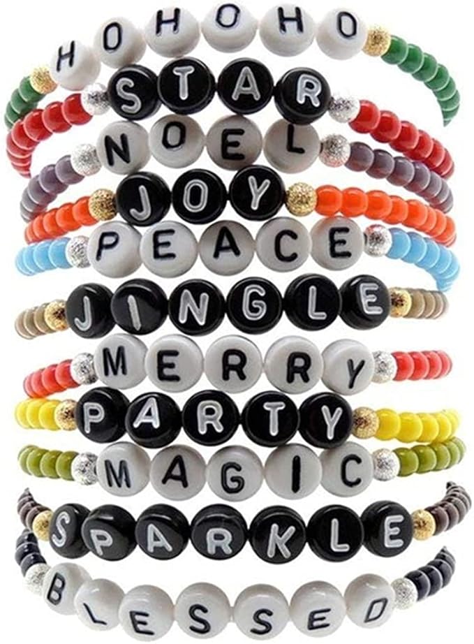 Amaney 1200pcs 7×4mm Black Round Acrylic Alphabet Letter Beads for Jewelry Making Bracelets Necklaces Key Chains Each Letter Included