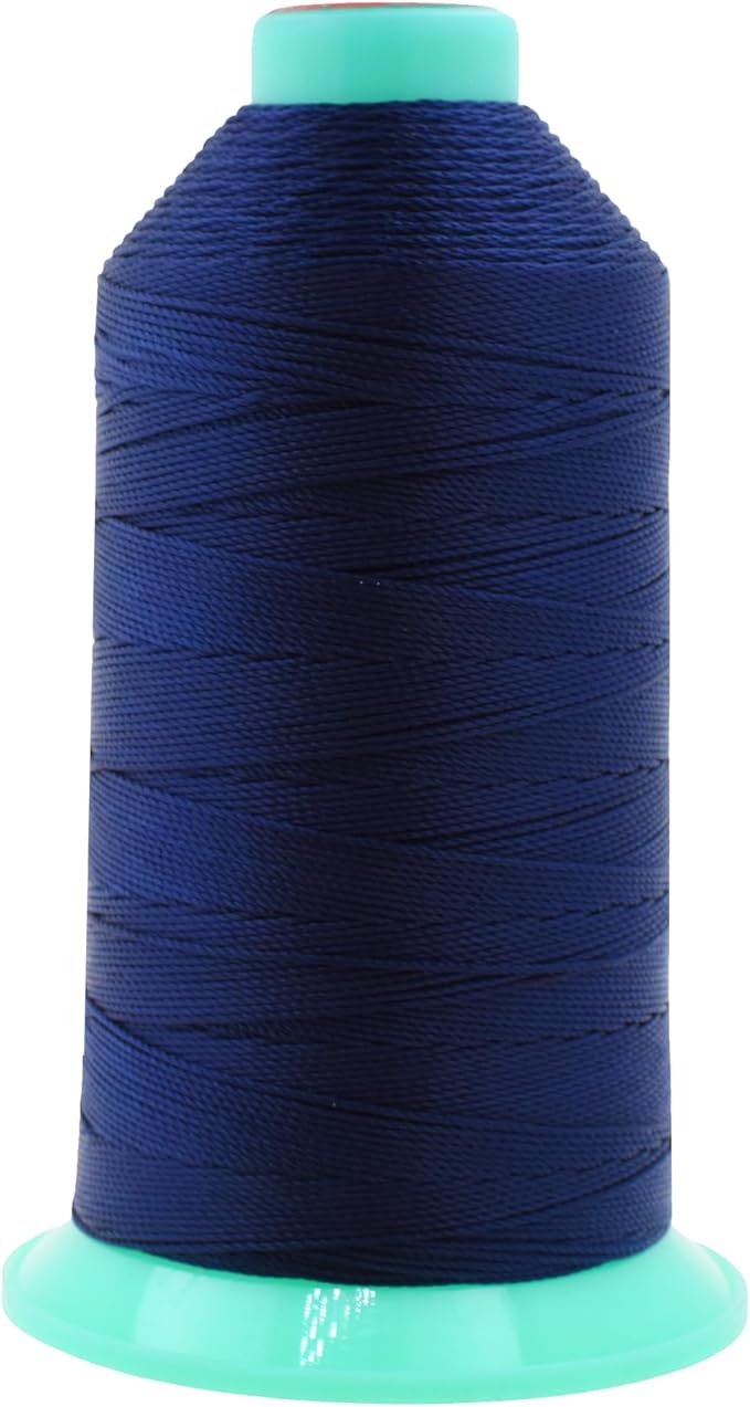 Mandala Crafts Size 277 840D T270 Bonded Nylon Thread - Dark Blue 800 YDs Tex 270 Heavy Duty Sewing Threads for Leather, Jeans, Weaving, Outdoor Marine Upholstery