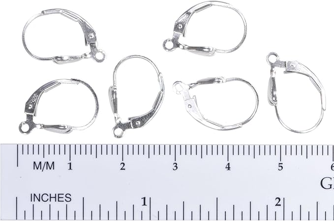 ugems sterling 6 silver heart leverback findings components usa made 925 open loop design handcraft supply classic style jewelry making parts bright finish 3 pairs spring closure sku j-4172