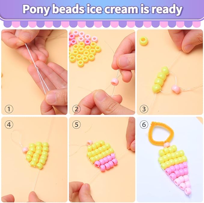 praisebank pony beads, 4000pcs pony beads,candy macaron color, jewelry making, crafts, hair beads, beads for hair braids., x-large pack