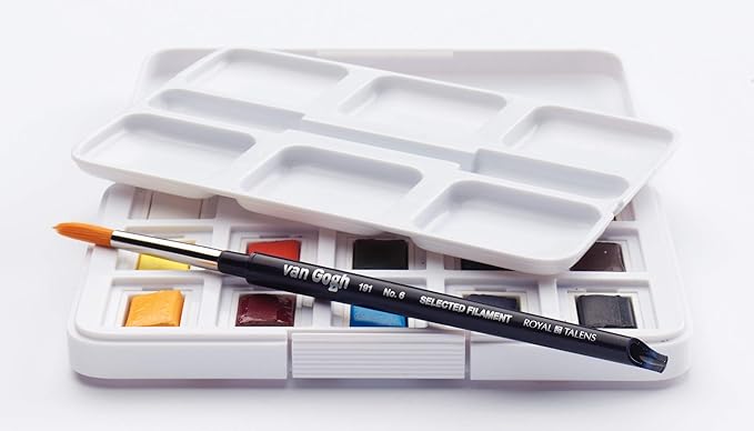 Van Gogh Watercolor Paint Set, Plastic Pocketbox, 12-Half Pan General Selection