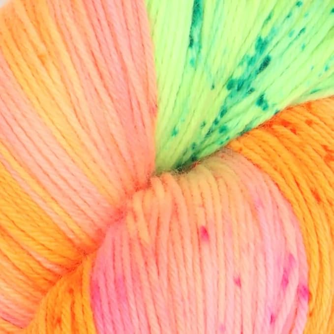 KnitPro Symfonie Fingering Weight Hand Dyed Variegated Yarn Skein | Extra Fine Merino Wool & Polyamide Blend for Knitting & Crocheting, Oeko-TEX Certified 400m, 100g | Terra Galaxy Glow