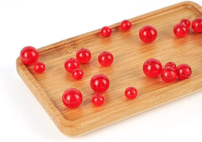 6mm Natural Red Chalcedony Round Bead - 60PCS Bulk Gemstone Beads for Jewelry Making, DIY Bracelets, Necklaces - Includes Crystal Stretch Cord - Stone Beads for Crafting Gifts