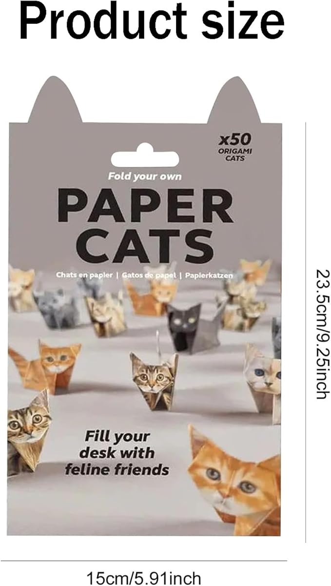JINJUMEI DIY Origami Cat/Dog Set DIY Origami Cat Kit, 100 Sheets DIY Origami Paper to Fold Cute Cat Figures, Figures Fun Craft Activity for Adults Gift for Cat/Dog Lovers