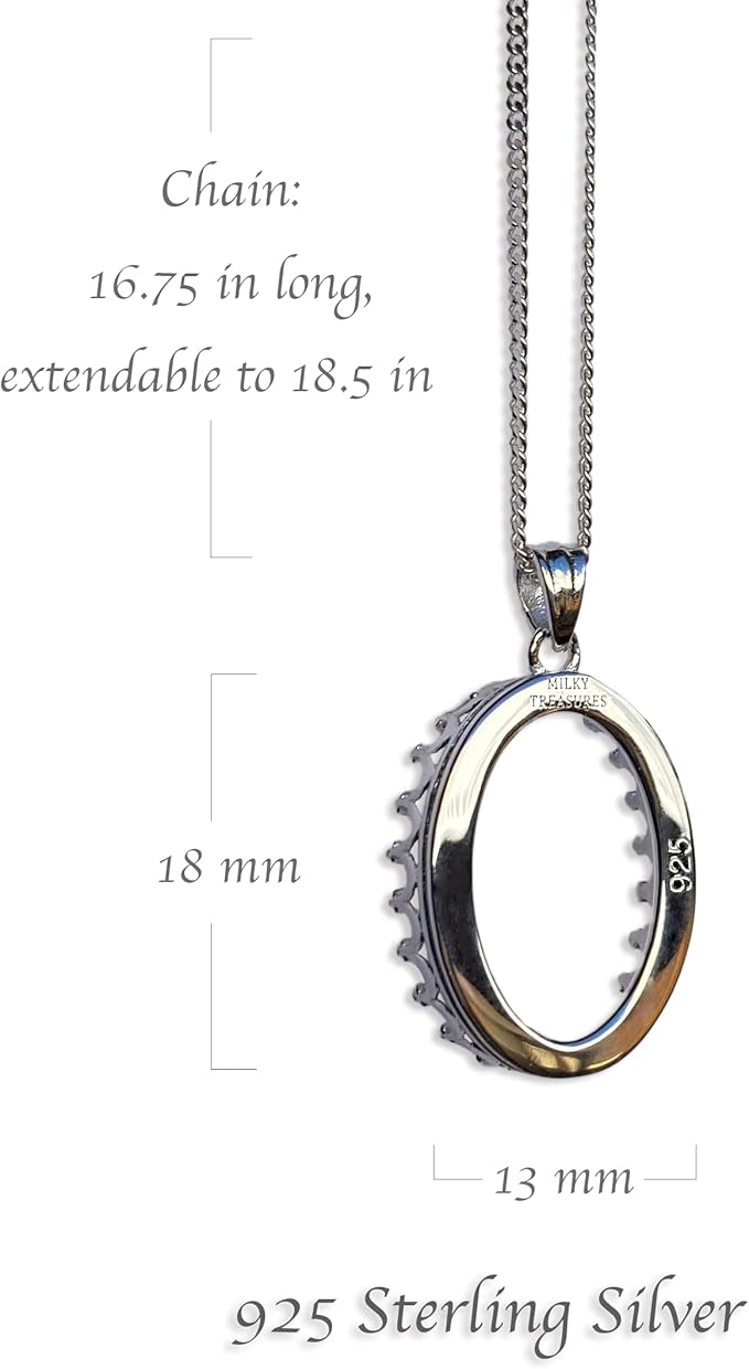 Milky Treasures Crown Necklace DIY Breastmilk Jewelry Making Kit | 18mm 925 Sterling Silver Pendant | Breastfeeding Keepsake | New Mom Gifts | Baby Shower Registry | Lactation [Only Necklace + Mold]
