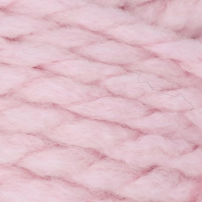 Estako Cozy Thick & Quick Yarn (4 Skeins Pack) 20% Wool 80% Acrylic Soft Super Bulky Weight #6 Knitting and Crocheting Yarn (4 x 3.52 Oz) / (4 x 65 Yrds) (53029-Baby Pink)