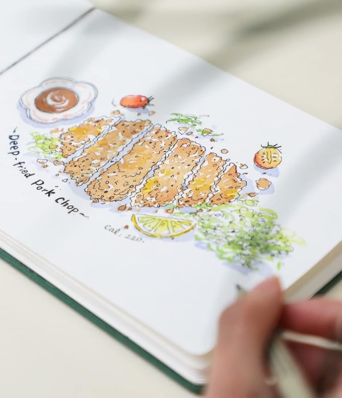 Handmade Watercolor Journal, 7.6x5.3'', 140lb/300gsm, Cold Press, 20 Sheets/40 Pages,Sketchbook,Travel Notebook, Suit for Watercolor/Pen Light Color/Gouache/Acrylic/Sketching