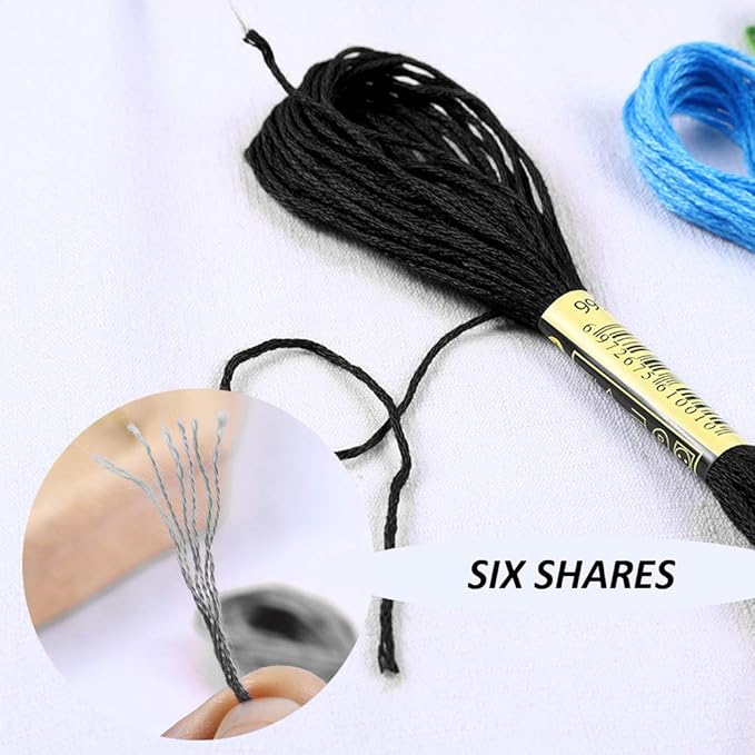 Embroidery Floss Kit-24 Skeins Premium Cross Stitch Thread for Knitting, Embroidery Stitching and Cross Stitch Project