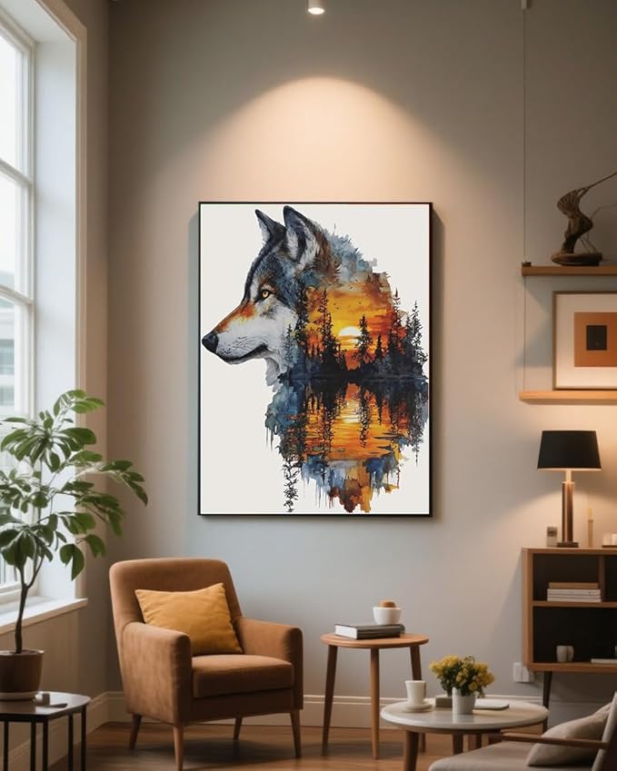 EIBEILI Adult Diamond Painting Set -Timberwolves Diamond Painting Set, 5D Diamond Painting, DIY Full Diamond Painting Gemstone Craft 11.8x15.7 inches