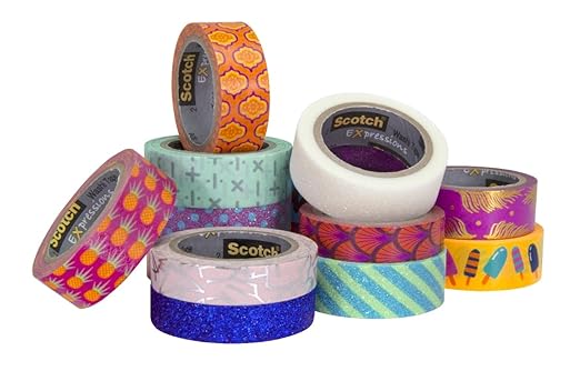 Scotch Expressions Tape, .59 in x 393 in, Red, 6 Rolls (C314-RED)