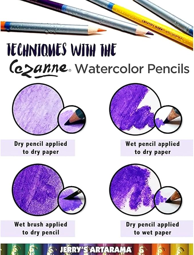 Creative Mark Cezanne Watercolor Pencil Set of 24 - Professional Artist Quality Soft Core Leads for Watercolour Painting, Coloring, Drawing, Layering, Blending, Shading, Use Wet or Dry