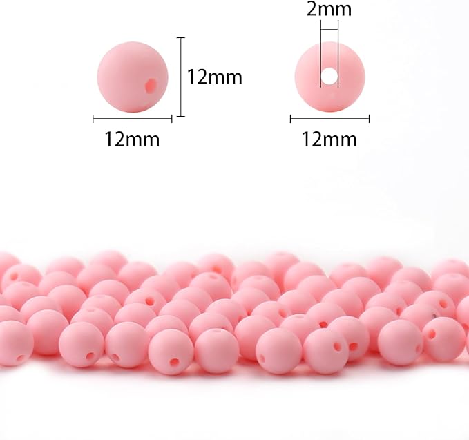 bonny boxx 100pcs 12mm matte pink acrylic round beads, frosted plastic resin bubblegum balls chunky gumball beads for necklace and bracelet making, crafting supplies
