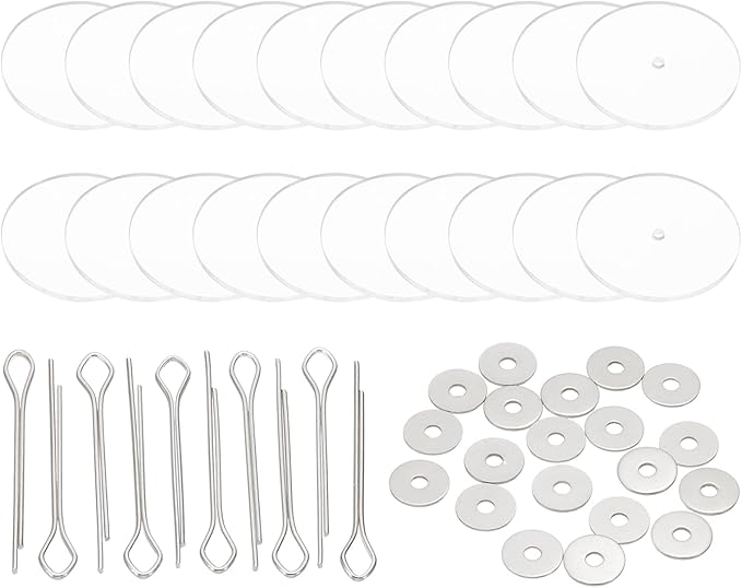 PATIKIL 35mm Doll Joints, 10 Set Removable Cotter Pin Joints Connector and Acrylic Tray for Bear Limbs Making Head Joints DIY Crafts Accessories