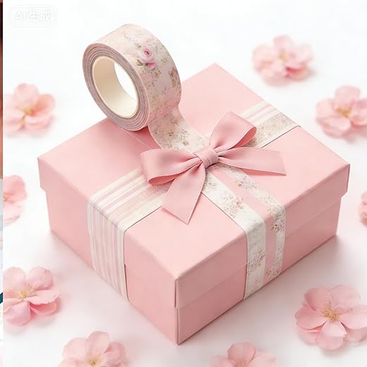 12 Rolls Watercolor Floral Washi Tape Set 15 mm Vintage Flower Decorative Masking Tape for Spring Arts DIY Craft Scrapbook Journal Supplies Gift Wrapping(Pastel Pink,Tea Party)