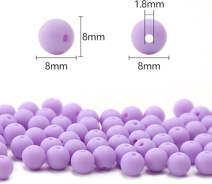 bonny boxx 500pcs 8mm matte light purple acrylic round beads, frosted plastic resin bubblegum balls chunky gumball beads for necklace and bracelet making, crafting supplies