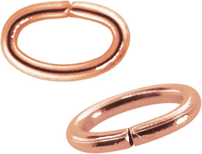 Mandala Crafts 5X4mm Rose Gold Oval Jump Rings Jewelry Findings Metal O Rings for Jewelry Making Supplies - 2400 Small Open Jump Rings Kit for Necklace Earring