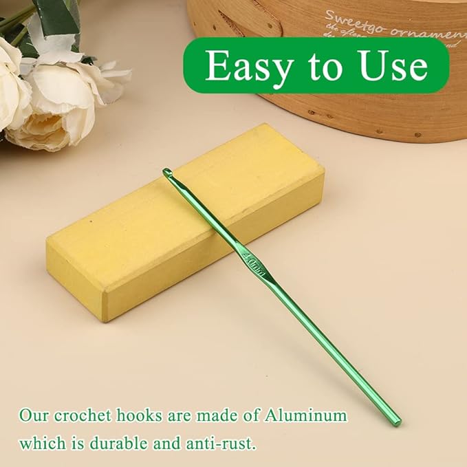 4mm Aluminum Crochet Hook, Smooth Crochet Needles, Knitting Needles for Yarn Craft, Great Handmade DIY Present for Friends, Random Color