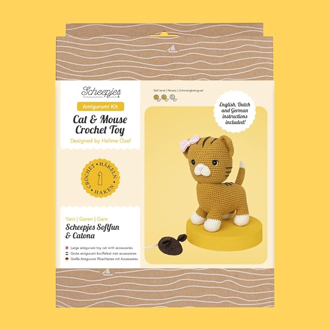 Scheepjes Amigurumi Kit Cat and Mouse Crochet Toy Complete Set for DIY Lovers
