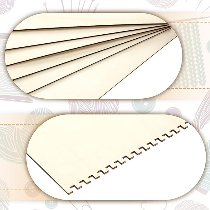 Minatee 36 Pcs Beginners Wooden Loom Notched Weaving Loom Basket Weaving Tools for Kids Adult Art Craft Activity Jewelry Motor Skills Crochet Knitting Sewing Teaching Educational, 6 x 9 in