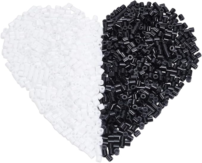 sofpalte 1000pcs black and white iron beads 5mm fuse beads bulk with 3mm hole plastic inventory refill pack melting crafts for diy crafts handmade decoration birthday gifts compatible hama adults