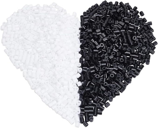 sofpalte 1000pcs black and white iron beads 5mm fuse beads bulk with 3mm hole plastic inventory refill pack melting crafts for diy crafts handmade decoration birthday gifts compatible hama adults