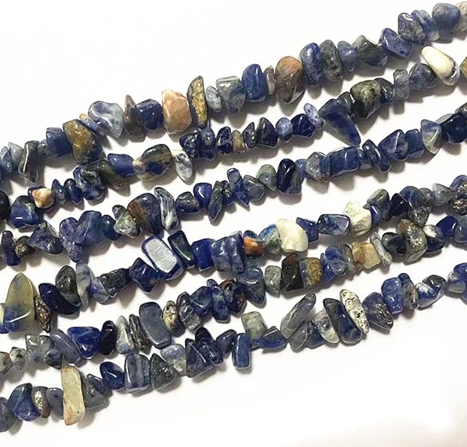 7-8mm Natural Blue Sodalite Gemstone Chips Beads Healing Crystals Waist Bracelets Necklace Kit Irregular Stone DIY Crafts Design Jewelry Making