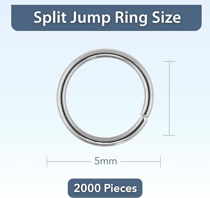 Mandala Crafts Assorted Stainless Steel Jump Rings Jewelry Findings Metal O Rings for Jewelry Making Supplies - 2000 Small Open Jump Rings Kit for Necklace Earring