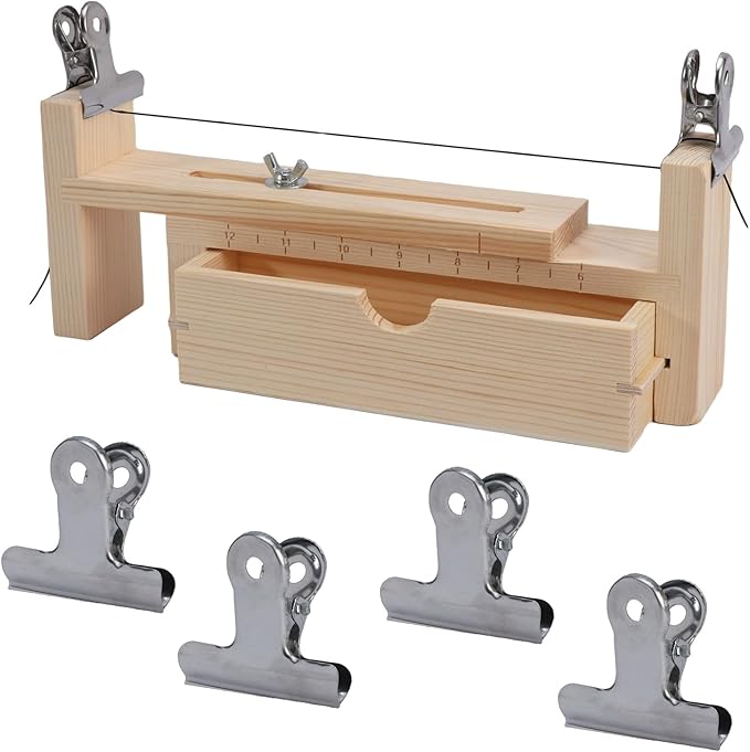 Restynic Paracord Jig Bracelet Maker, Wooden Jig Bracelet Maker with 4 Clips - Adjustable DIY Paracord Braiding Tool for Crafting, Weaving Bracelets, Belts & Keychains(Color:wood2)
